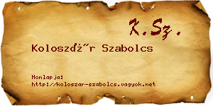 Koloszár Szabolcs névjegykártya