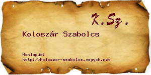 Koloszár Szabolcs névjegykártya
