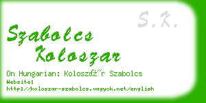 szabolcs koloszar business card